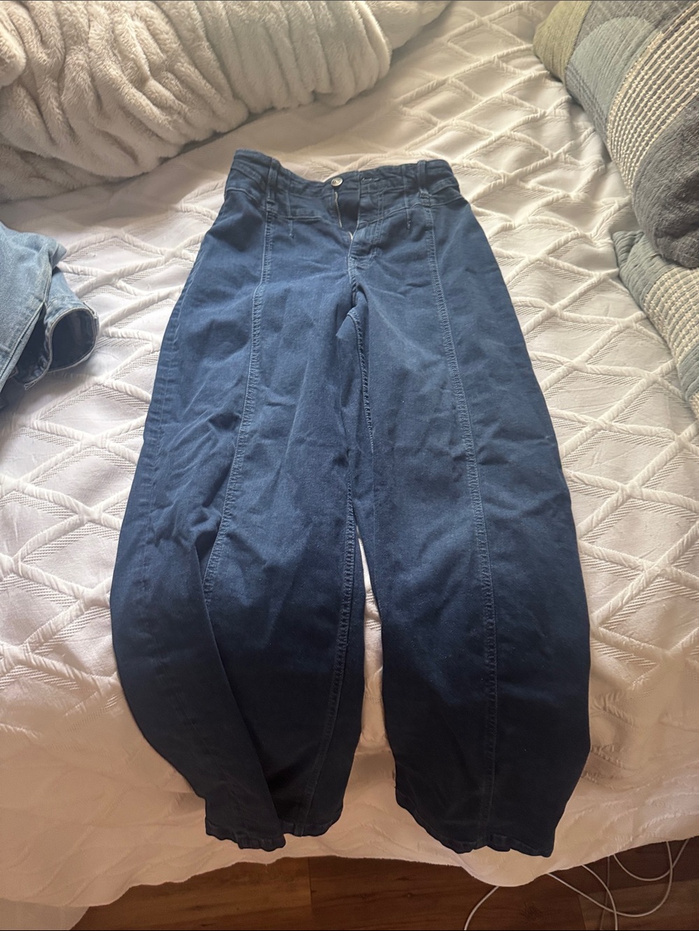 Free People Dark Blue Straight Leg Jeans